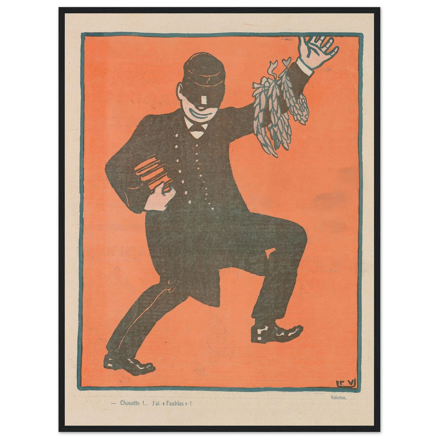 Choutte!..J’ai Faublas (1903) Art Print | Felix Vallotton - Framed Poster - 30x40 cm / 12x16″ - Black frame