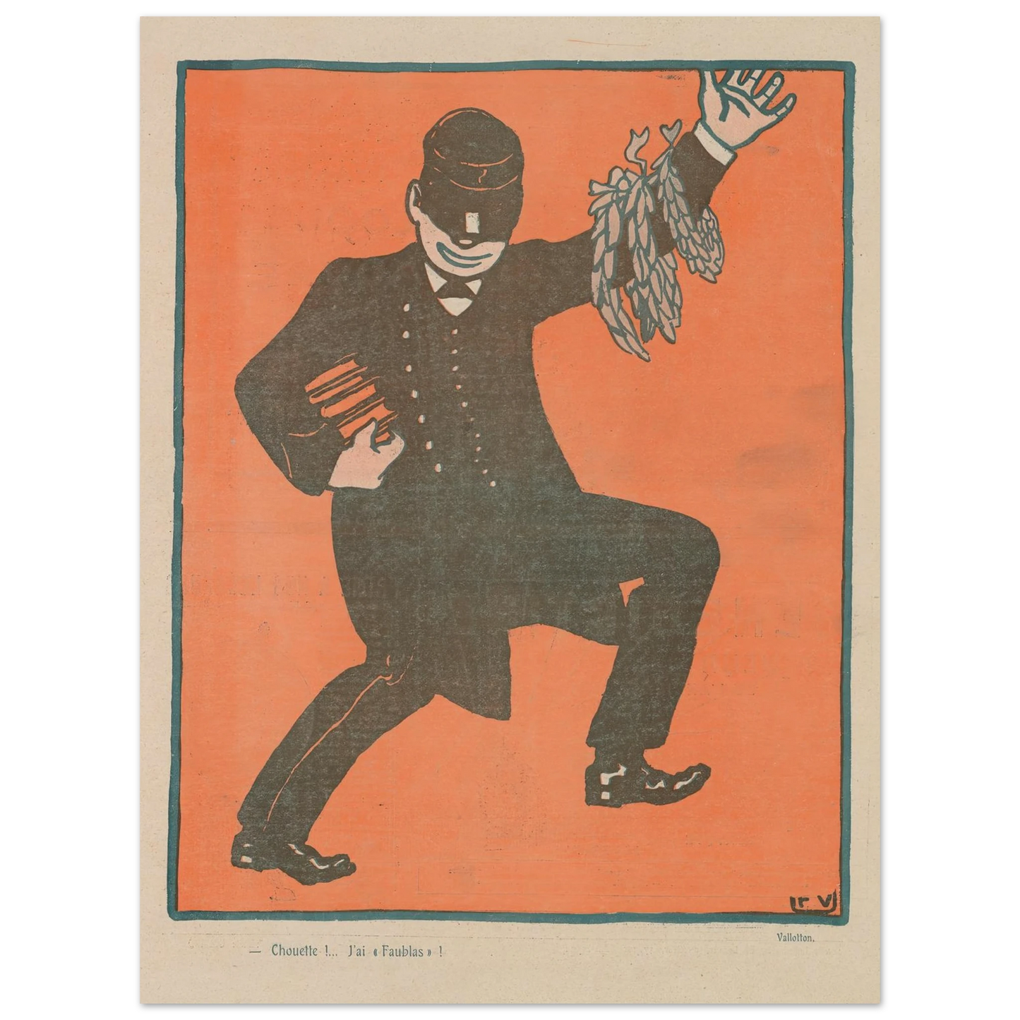 Choutte!..J’ai Faublas (1903) Art Print | Felix Vallotton - Framed Poster - 30x40 cm / 12x16″ - Black frame