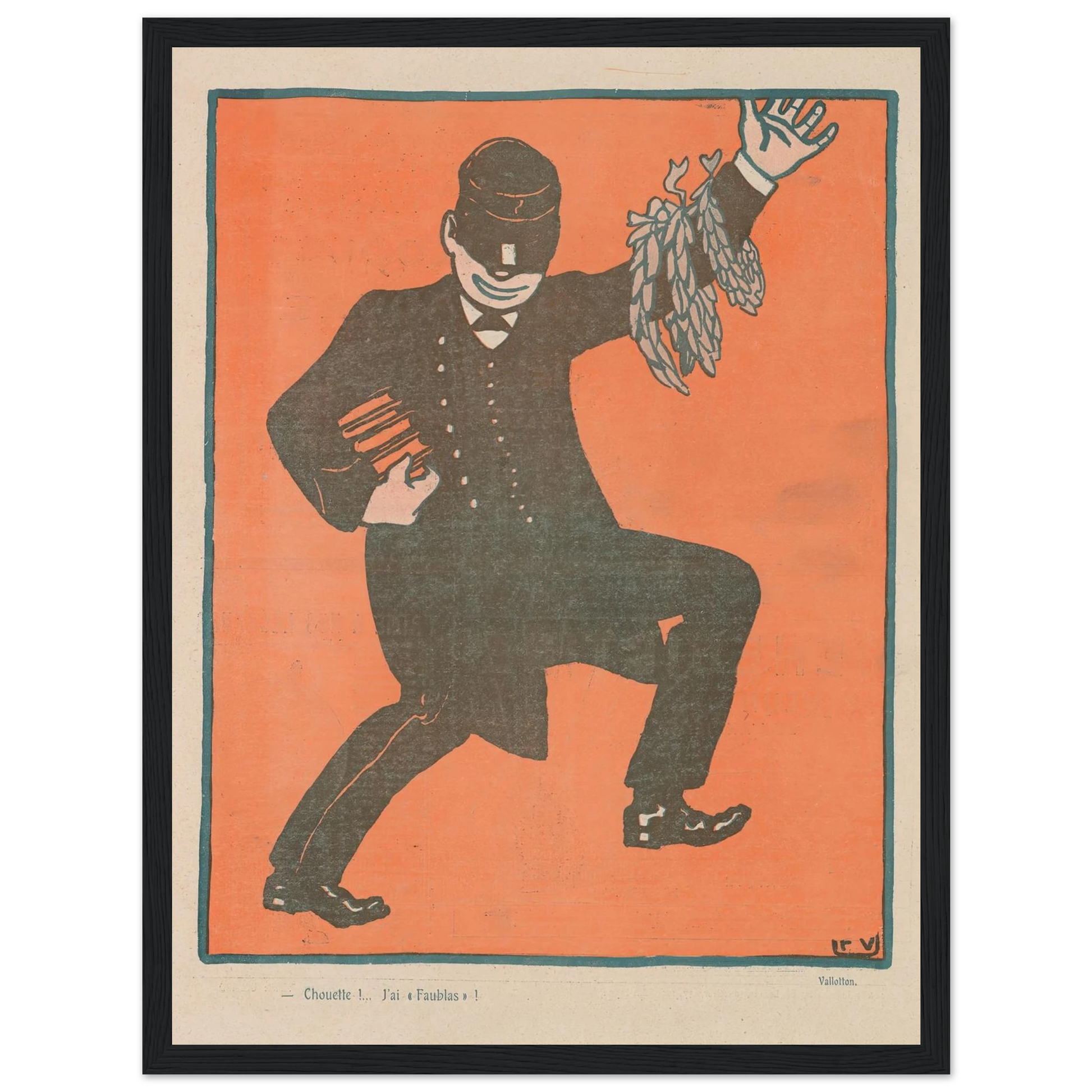 Choutte!..J’ai Faublas (1903) Art Print | Felix Vallotton - Framed Poster - 30x40 cm / 12x16″ - Black frame