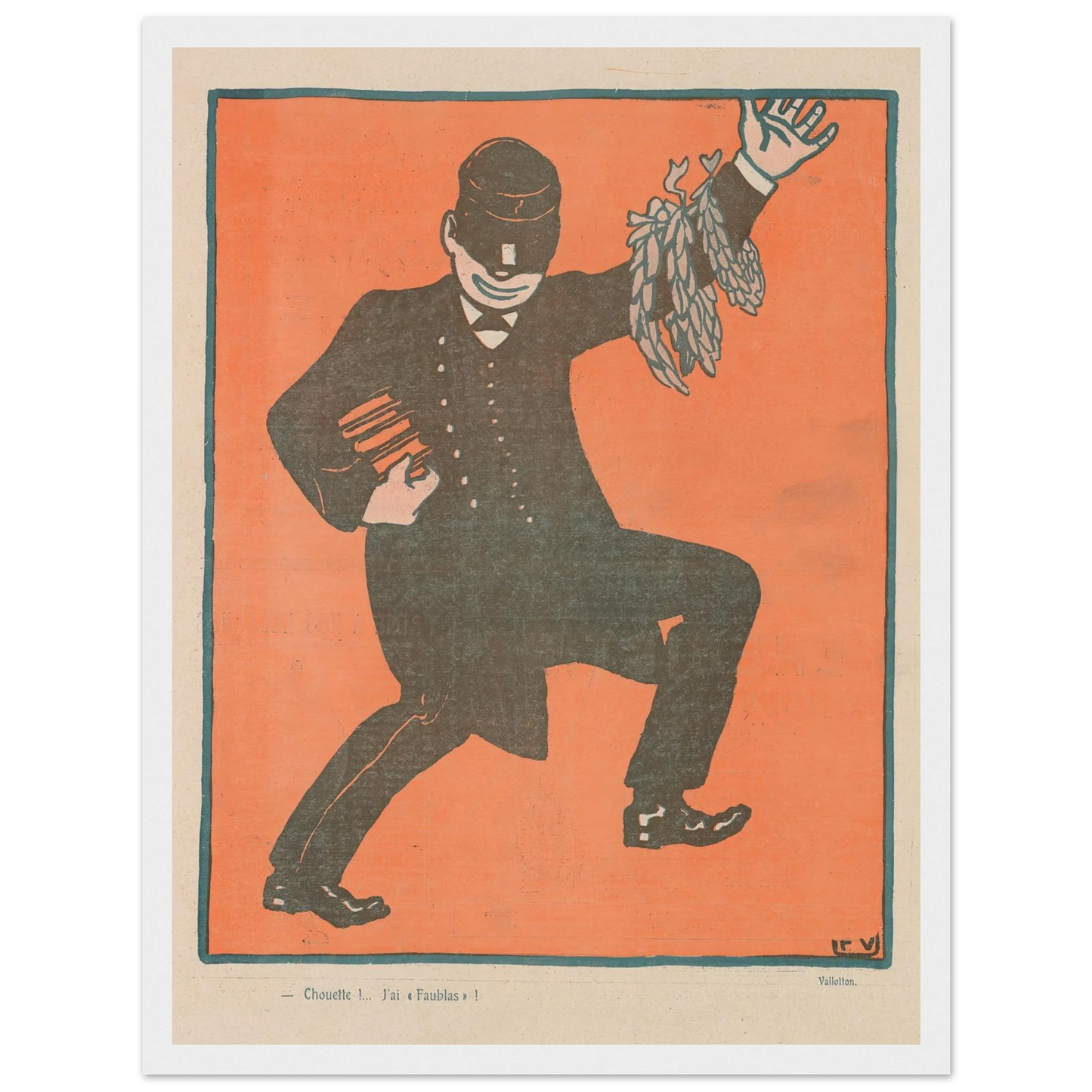 Choutte!..J’ai Faublas (1903) Art Print | Felix Vallotton - Framed Poster - 30x40 cm / 12x16″ - Black frame