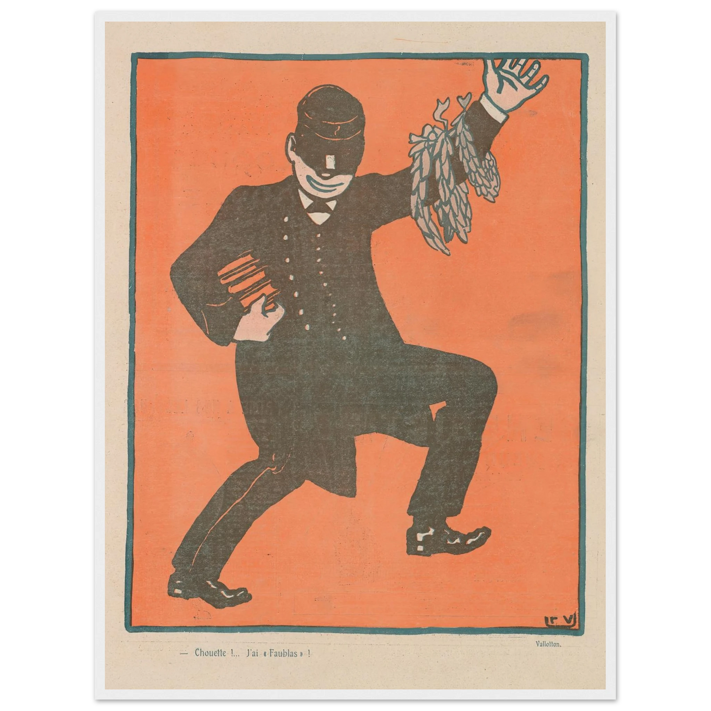 Choutte!..J’ai Faublas (1903) Art Print | Felix Vallotton - Framed Poster - 30x40 cm / 12x16″ - Black frame