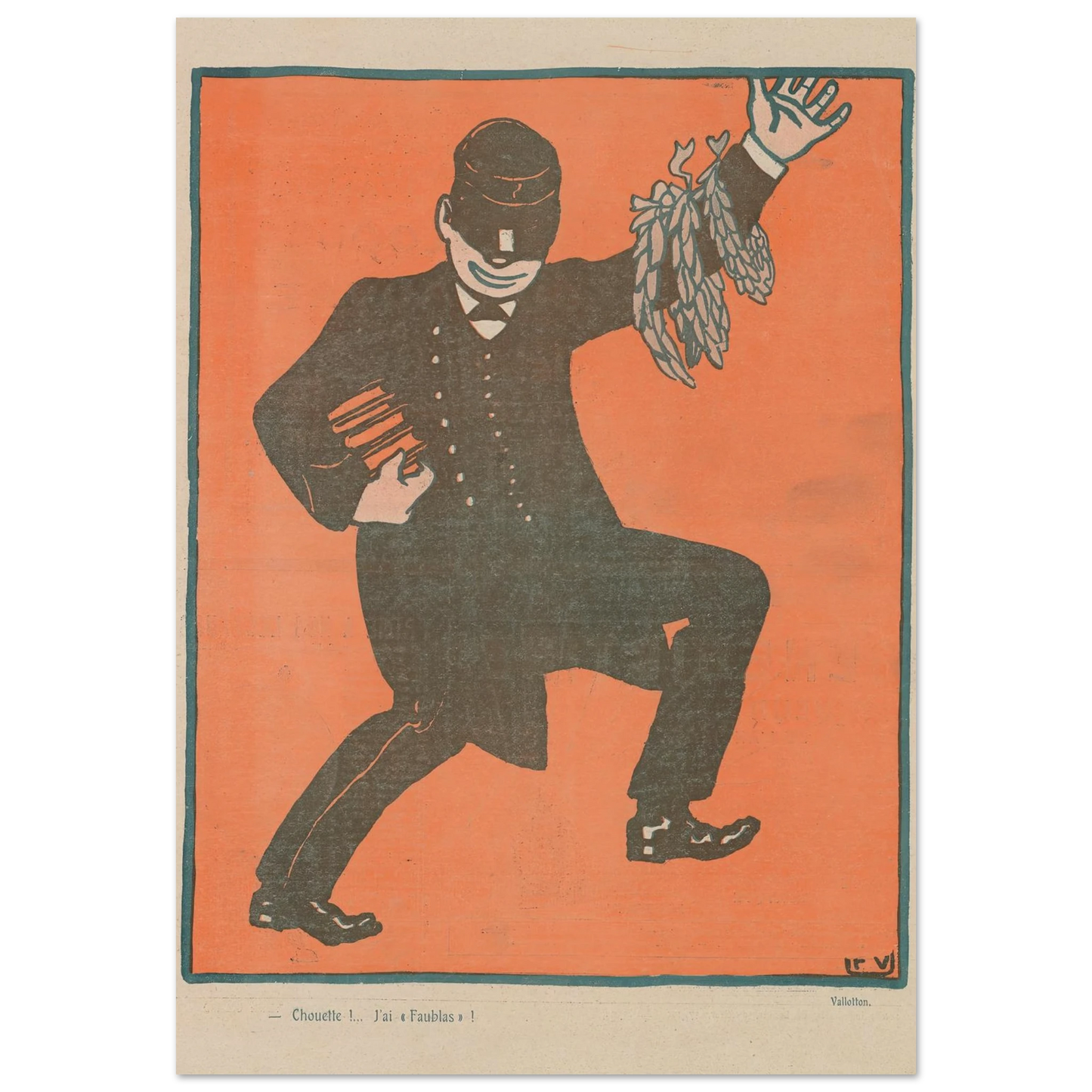 Choutte!..J’ai Faublas (1903) Art Print | Felix Vallotton - Framed Poster - 30x40 cm / 12x16″ - Black frame