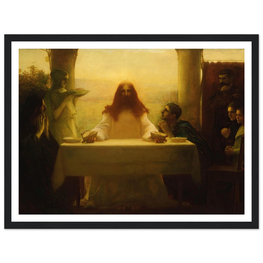 Christ and the Pilgrims at Emmaus (1898) Art Print | Pascal Adolphe Jean Dagnan Bouveret - Framed Poster - 30x40 cm / 12x16″ - Black frame