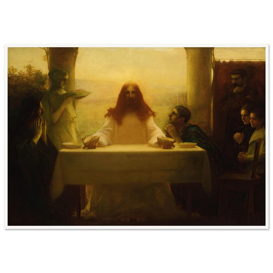 Christ and the Pilgrims at Emmaus (1898) Art Print | Pascal Adolphe Jean Dagnan Bouveret - Framed Poster - 30x40 cm / 12x16″ - Black frame
