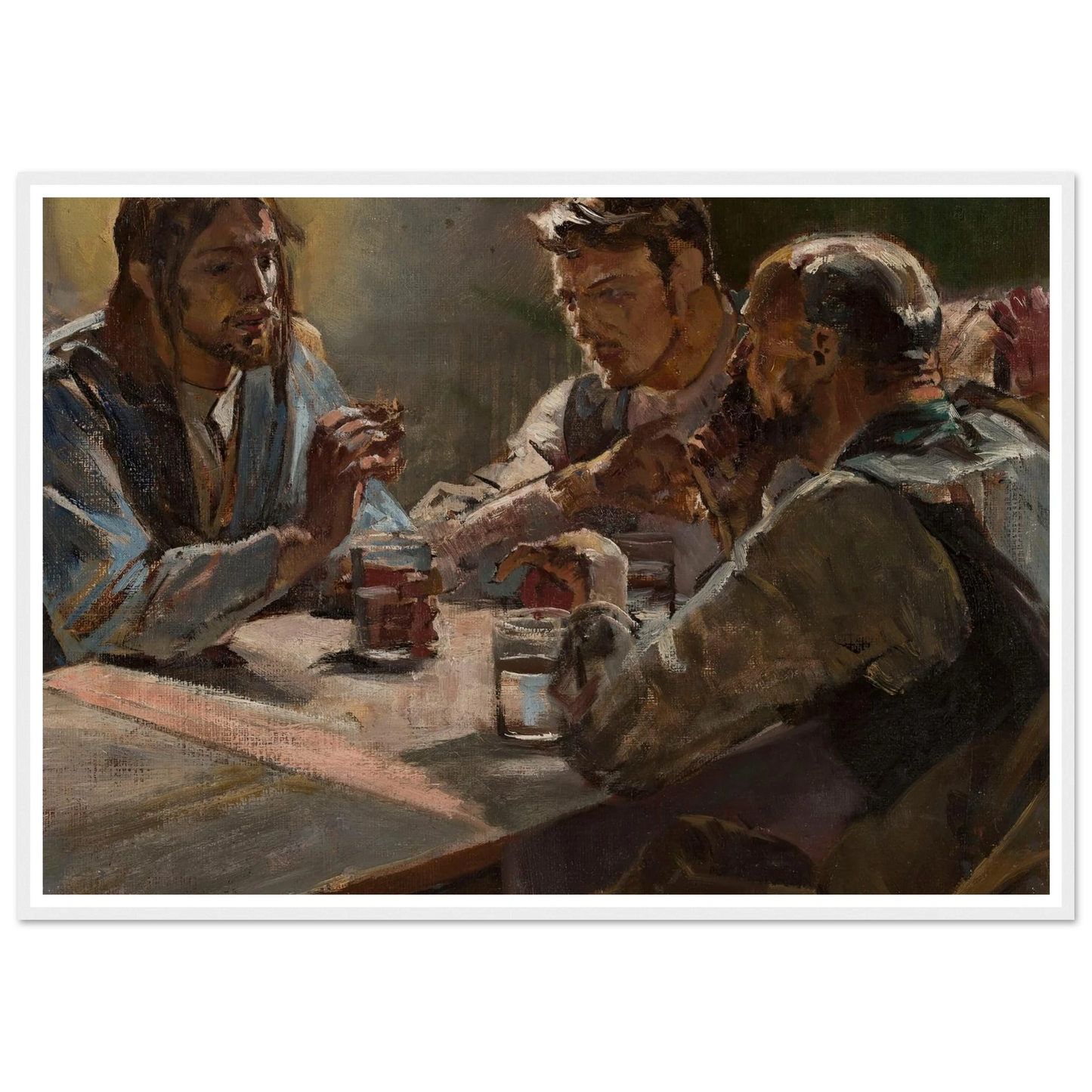 Christ in Emmaus (1897) Art Print | Jacek Malczewski - Framed Poster - 30x40 cm / 12x16″ - Black frame