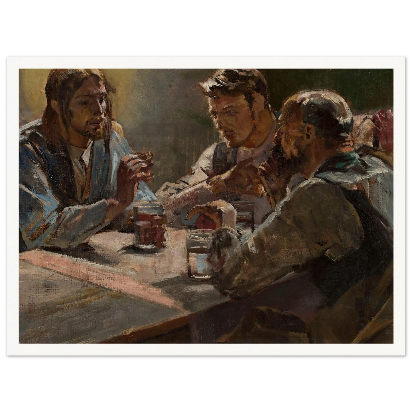 Christ in Emmaus (1897) Art Print | Jacek Malczewski - Framed Poster - 30x40 cm / 12x16″ - Black frame