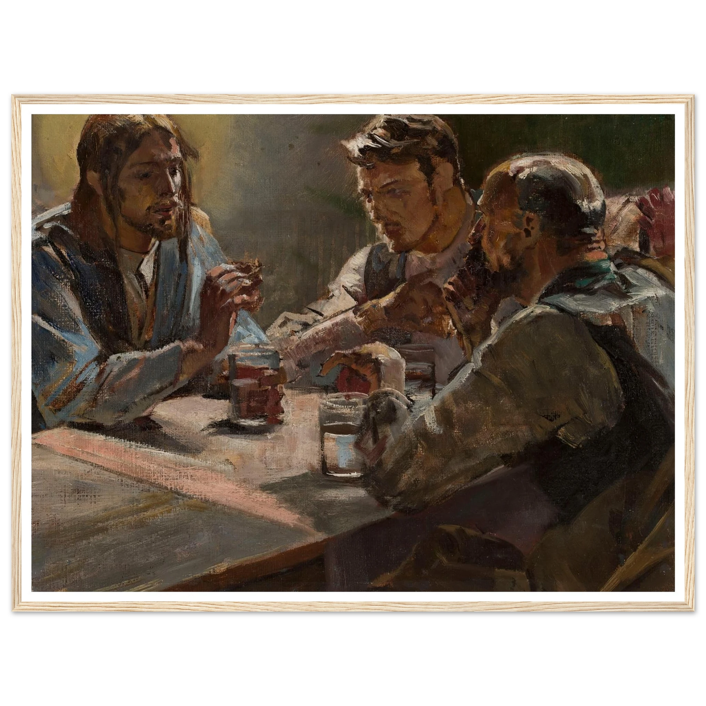 Christ in Emmaus (1897) Art Print | Jacek Malczewski - Framed Poster - 30x40 cm / 12x16″ - Black frame