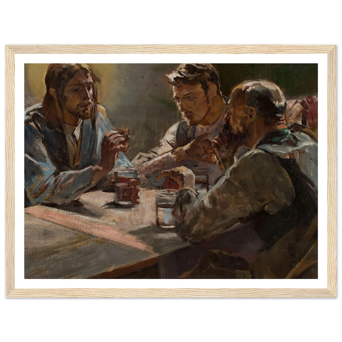 Christ in Emmaus (1897) Art Print | Jacek Malczewski - Framed Poster - 30x40 cm / 12x16″ - Black frame