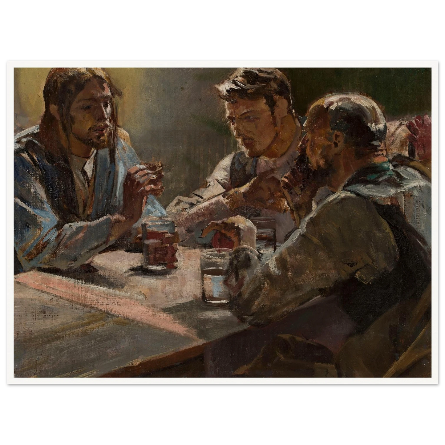 Christ in Emmaus (1897) Art Print | Jacek Malczewski - Framed Poster - 30x40 cm / 12x16″ - Black frame