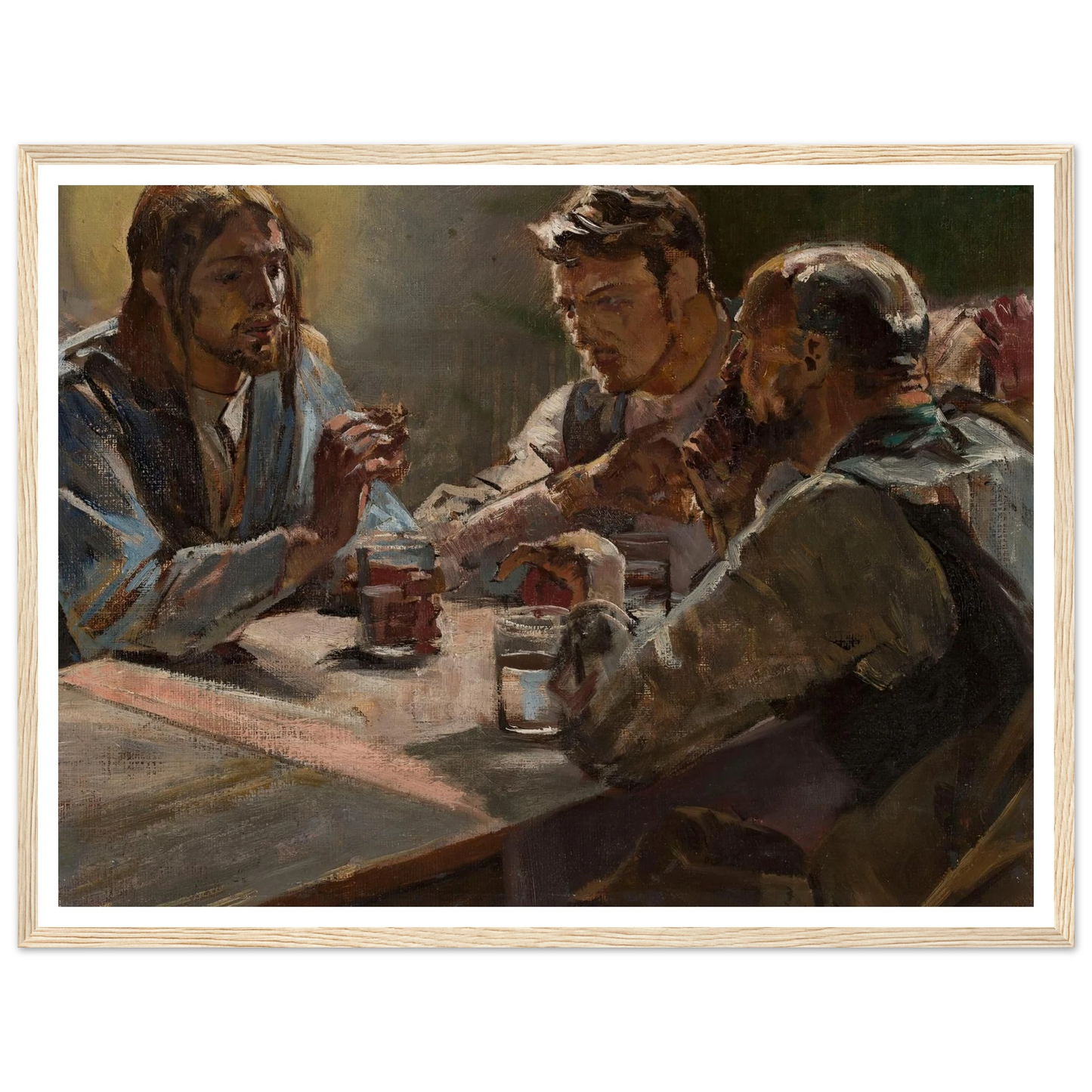 Christ in Emmaus (1897) Art Print | Jacek Malczewski - Framed Poster - 30x40 cm / 12x16″ - Black frame