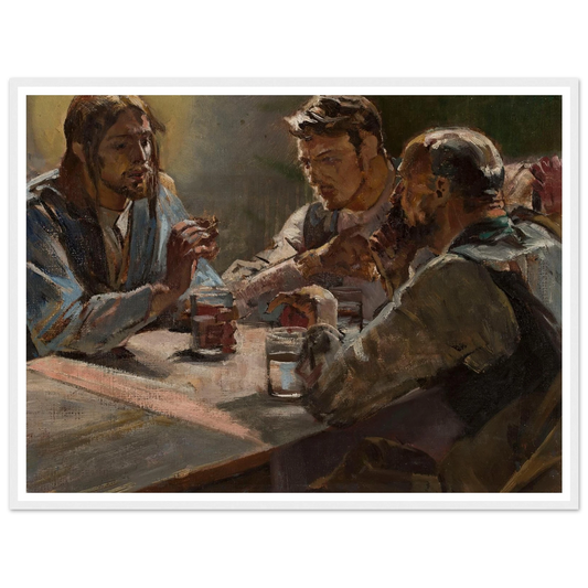 Christ in Emmaus (1897) Art Print | Jacek Malczewski - Framed Poster - 30x40 cm / 12x16″ - Black frame