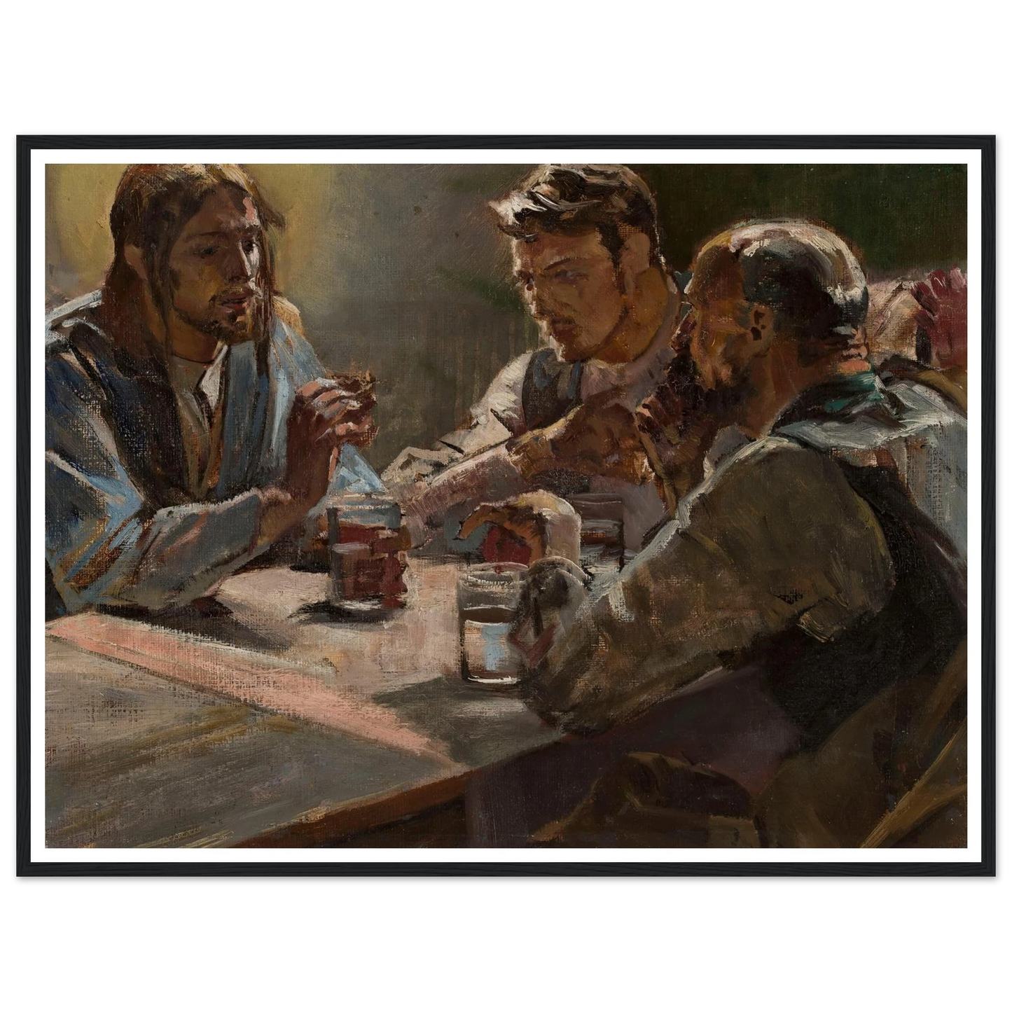 Christ in Emmaus (1897) Art Print | Jacek Malczewski - Framed Poster - 30x40 cm / 12x16″ - Black frame