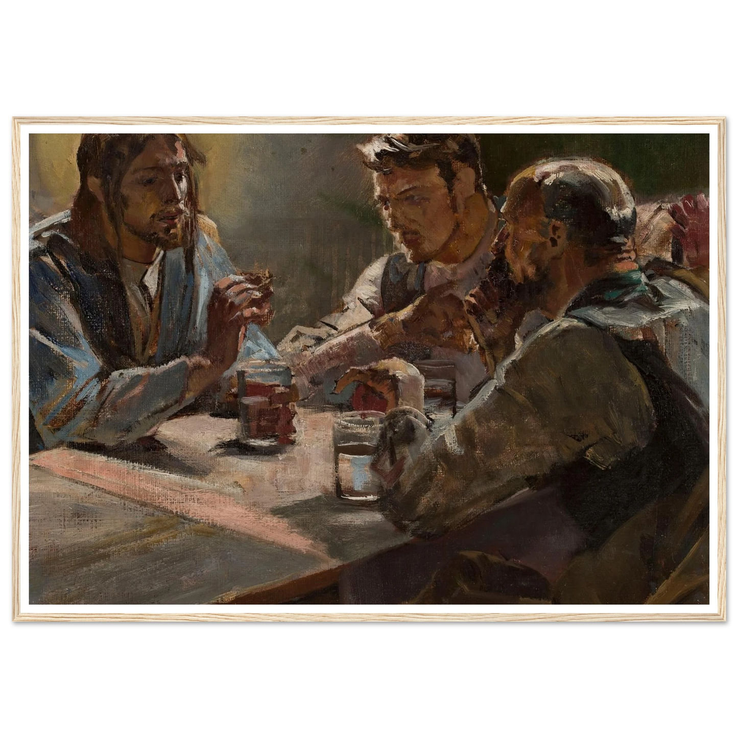 Christ in Emmaus (1897) Art Print | Jacek Malczewski - Framed Poster - 30x40 cm / 12x16″ - Black frame