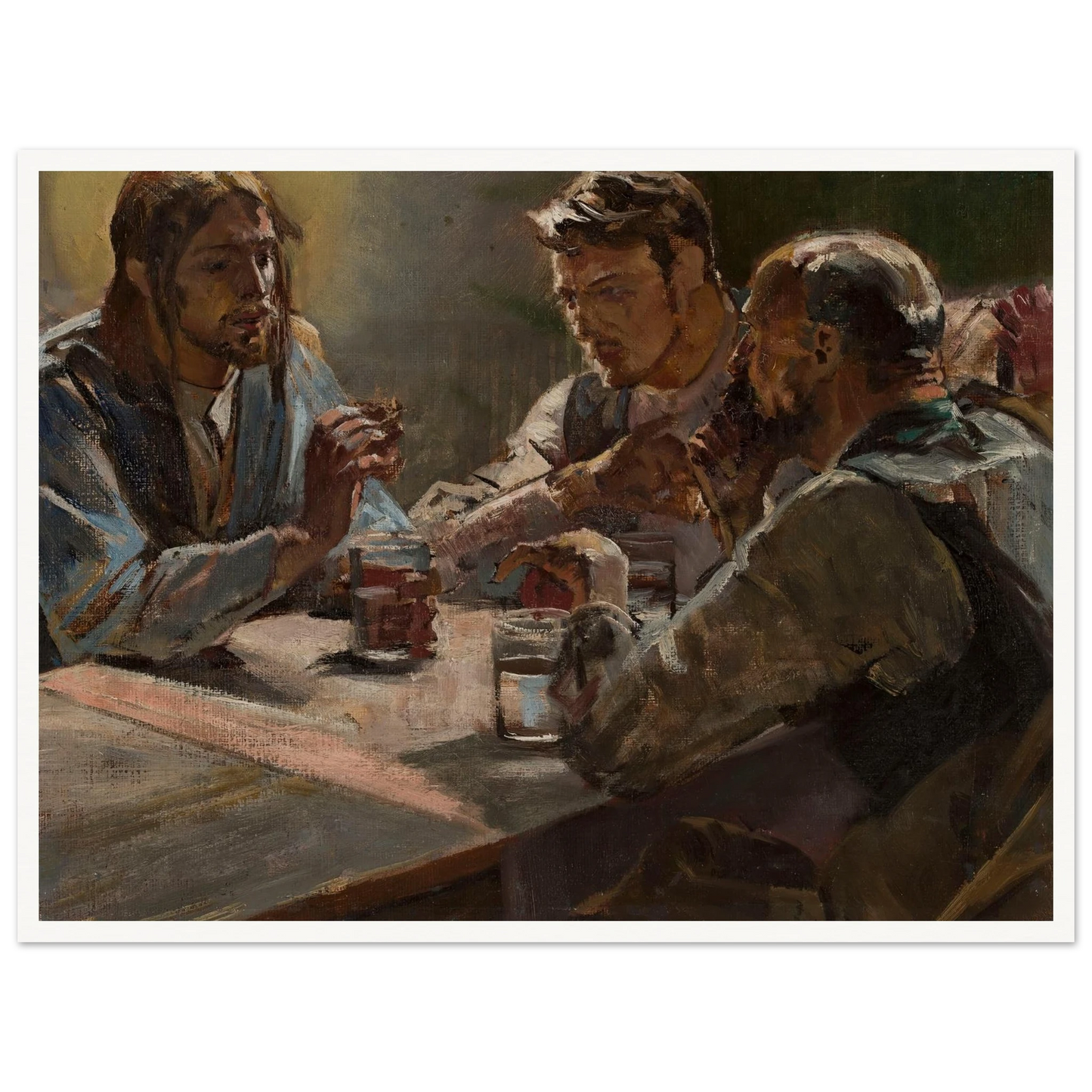 Christ in Emmaus (1897) Art Print | Jacek Malczewski - Framed Poster - 30x40 cm / 12x16″ - Black frame