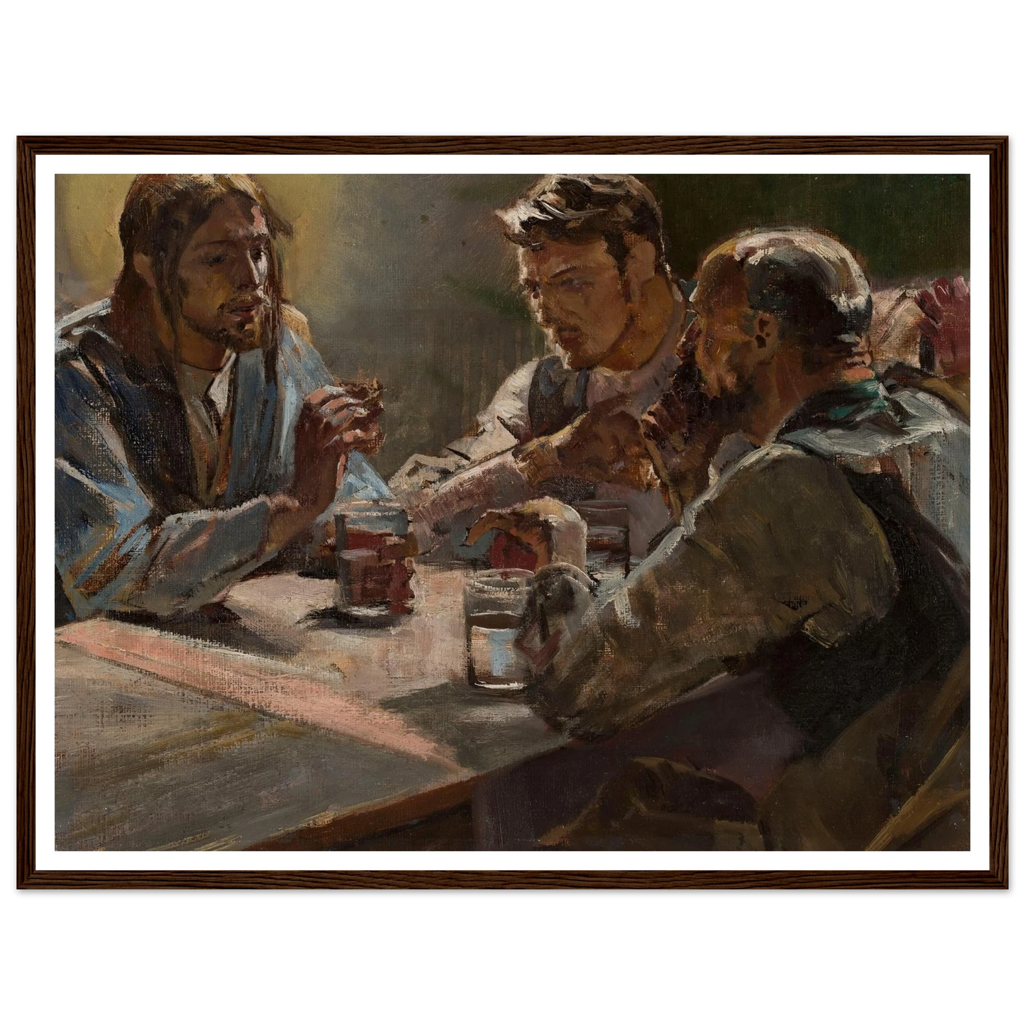 Christ in Emmaus (1897) Art Print | Jacek Malczewski - Framed Poster - 30x40 cm / 12x16″ - Black frame