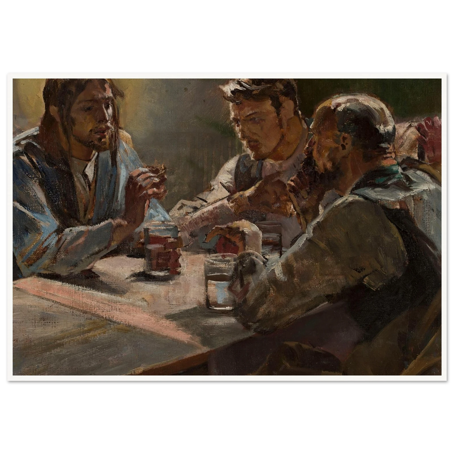 Christ in Emmaus (1897) Art Print | Jacek Malczewski - Framed Poster - 30x40 cm / 12x16″ - Black frame
