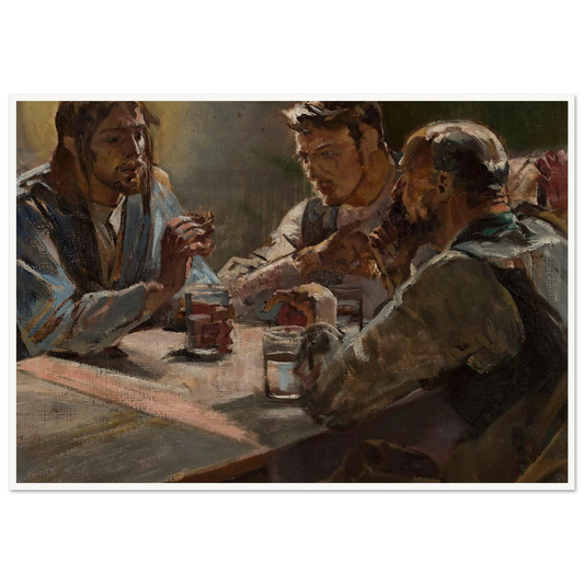 Christ in Emmaus (1897) Art Print | Jacek Malczewski - Framed Poster - 30x40 cm / 12x16″ - Black frame