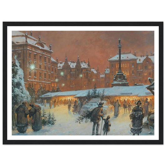 Christkindlmarkt - Framed Poster - 30x40 cm / 12x16″ - Black frame