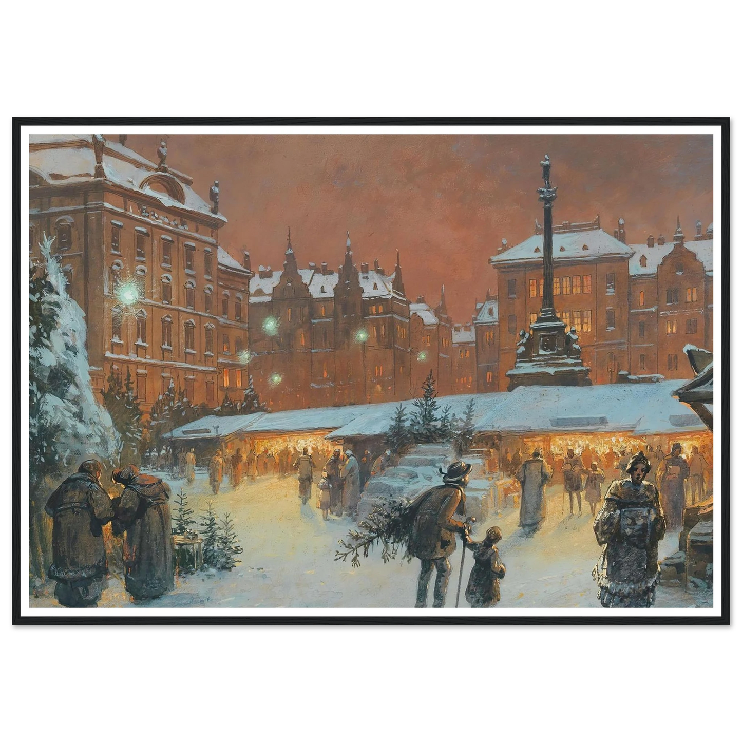 Christkindlmarkt - Framed Poster - 30x40 cm / 12x16″ - Black frame