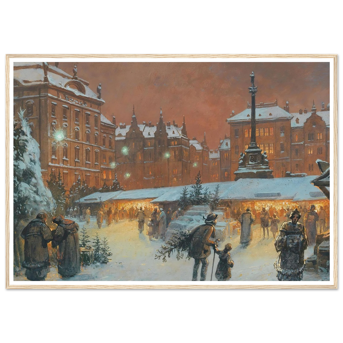Christkindlmarkt - Framed Poster - 30x40 cm / 12x16″ - Black frame