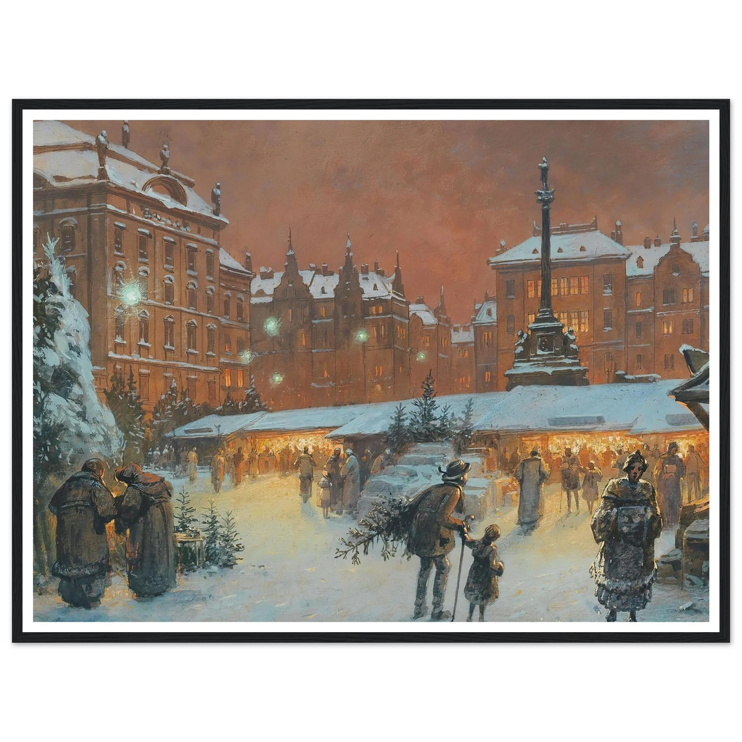 Christkindlmarkt - Framed Poster - 30x40 cm / 12x16″ - Black frame