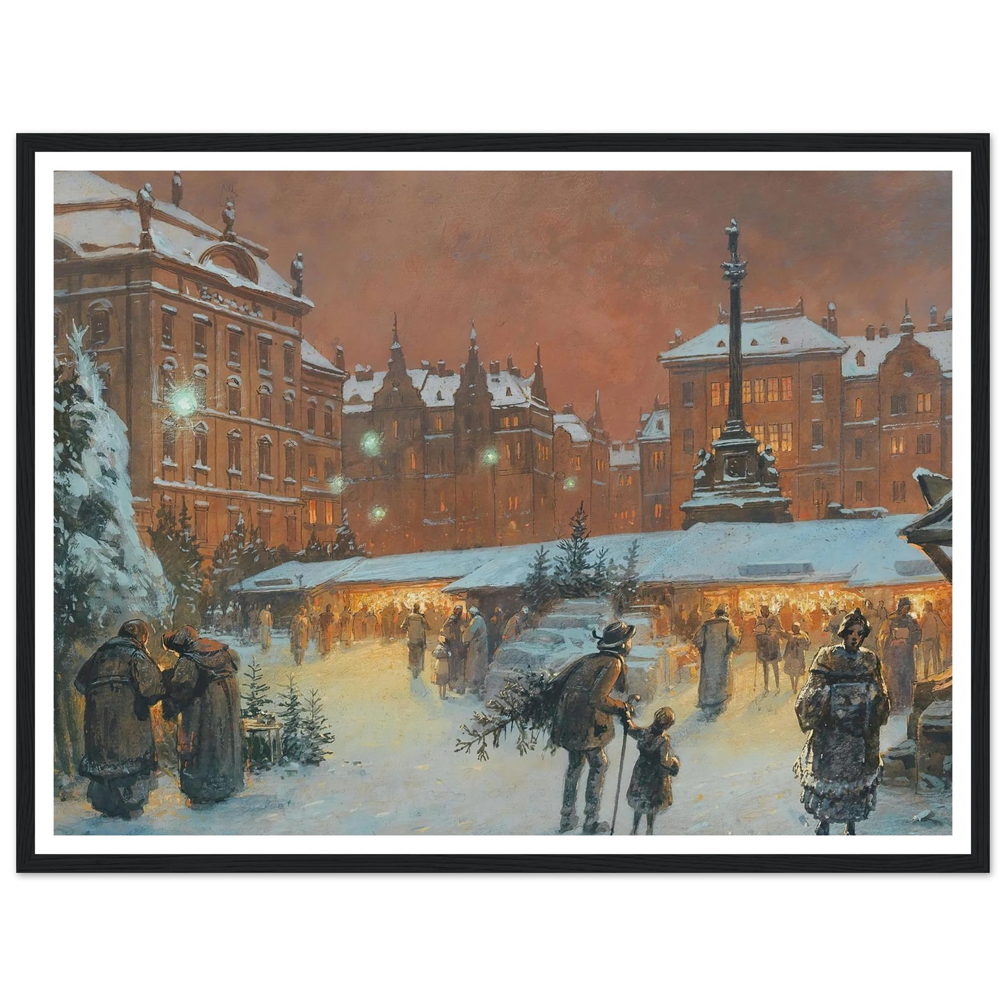 Christkindlmarkt - Framed Poster - 30x40 cm / 12x16″ - Black frame