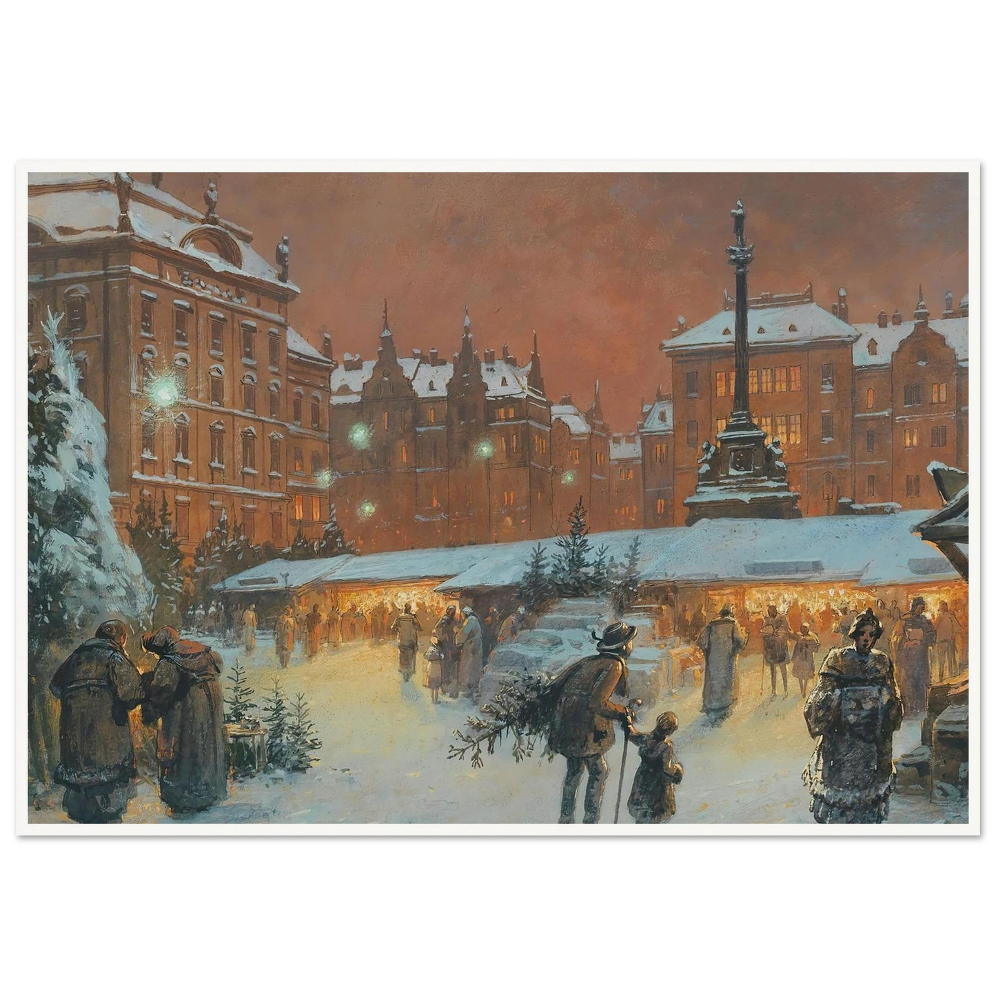 Christkindlmarkt - Framed Poster - 30x40 cm / 12x16″ - Black frame