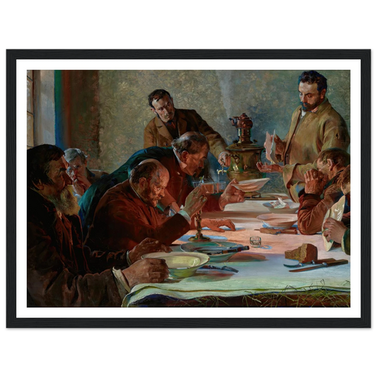 Christmas Eve in Siberia (1892) Art Print | Jacek Malczewski - Framed Poster - 30x40 cm / 12x16″ - Black frame
