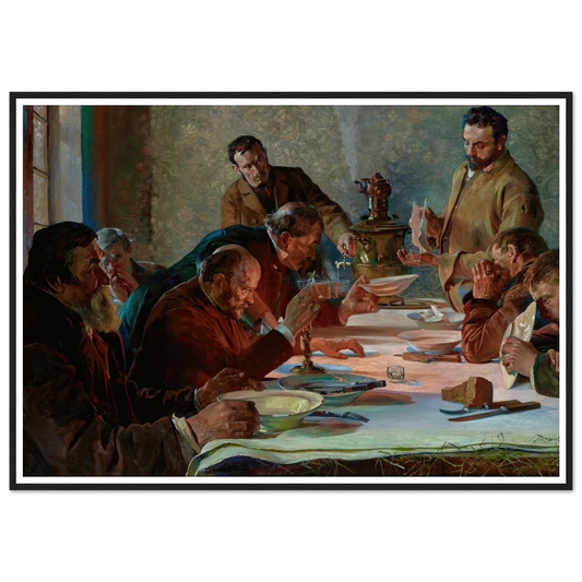 Christmas Eve in Siberia (1892) Art Print | Jacek Malczewski - Framed Poster - 30x40 cm / 12x16″ - Black frame