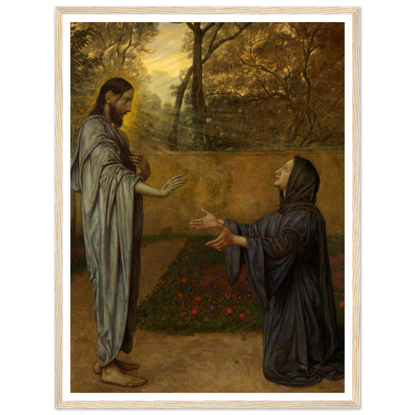 Christus als Gärtner (1901) Art Print | Hans Thoma - Framed Poster - 30x40 cm / 12x16″ - Black frame