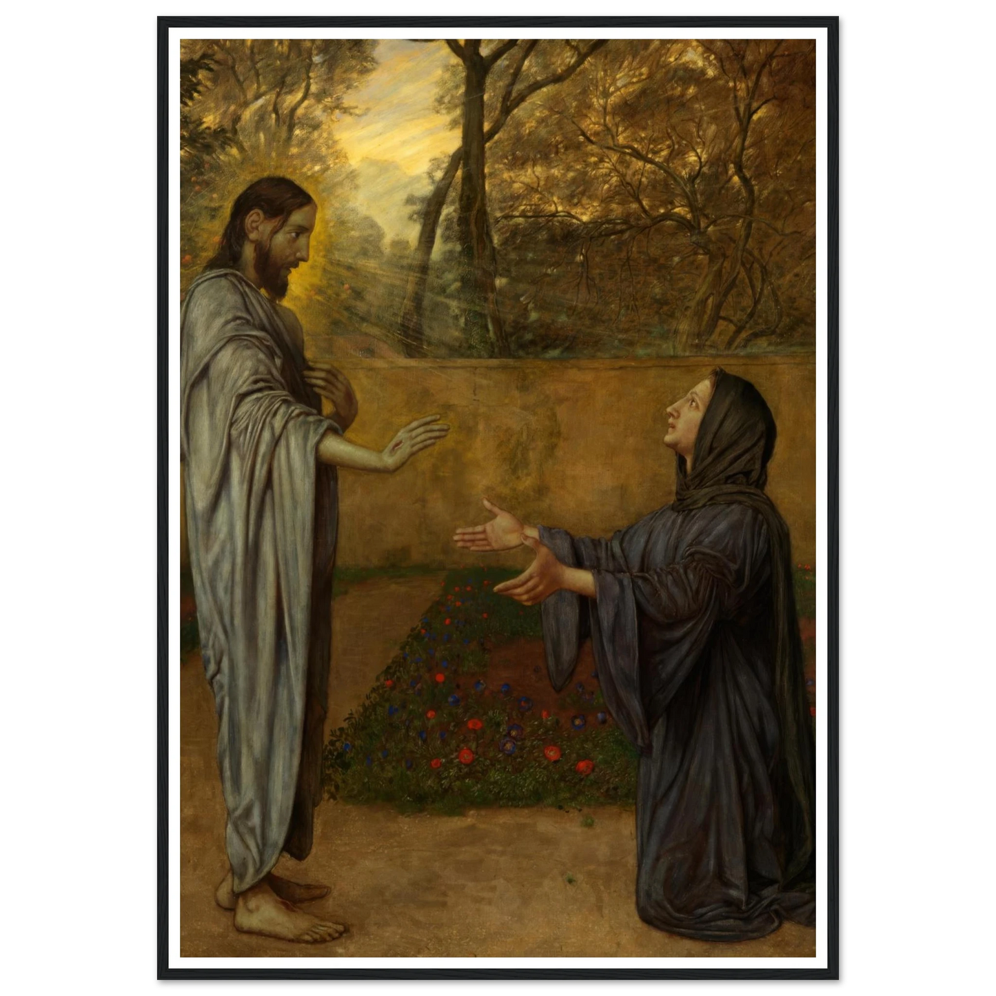Christus als Gärtner (1901) Art Print | Hans Thoma - Framed Poster - 30x40 cm / 12x16″ - Black frame