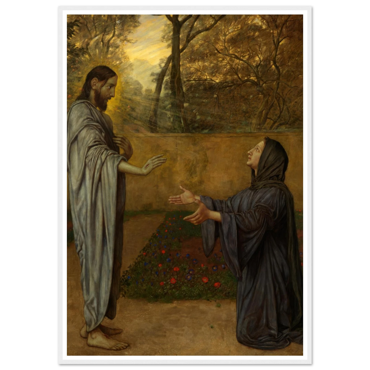 Christus als Gärtner (1901) Art Print | Hans Thoma - Framed Poster - 30x40 cm / 12x16″ - Black frame