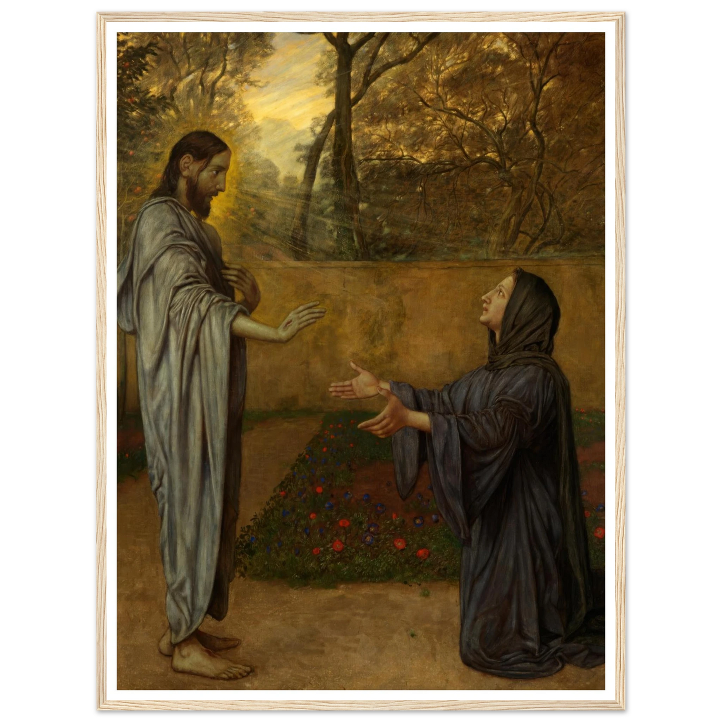 Christus als Gärtner (1901) Art Print | Hans Thoma - Framed Poster - 30x40 cm / 12x16″ - Black frame