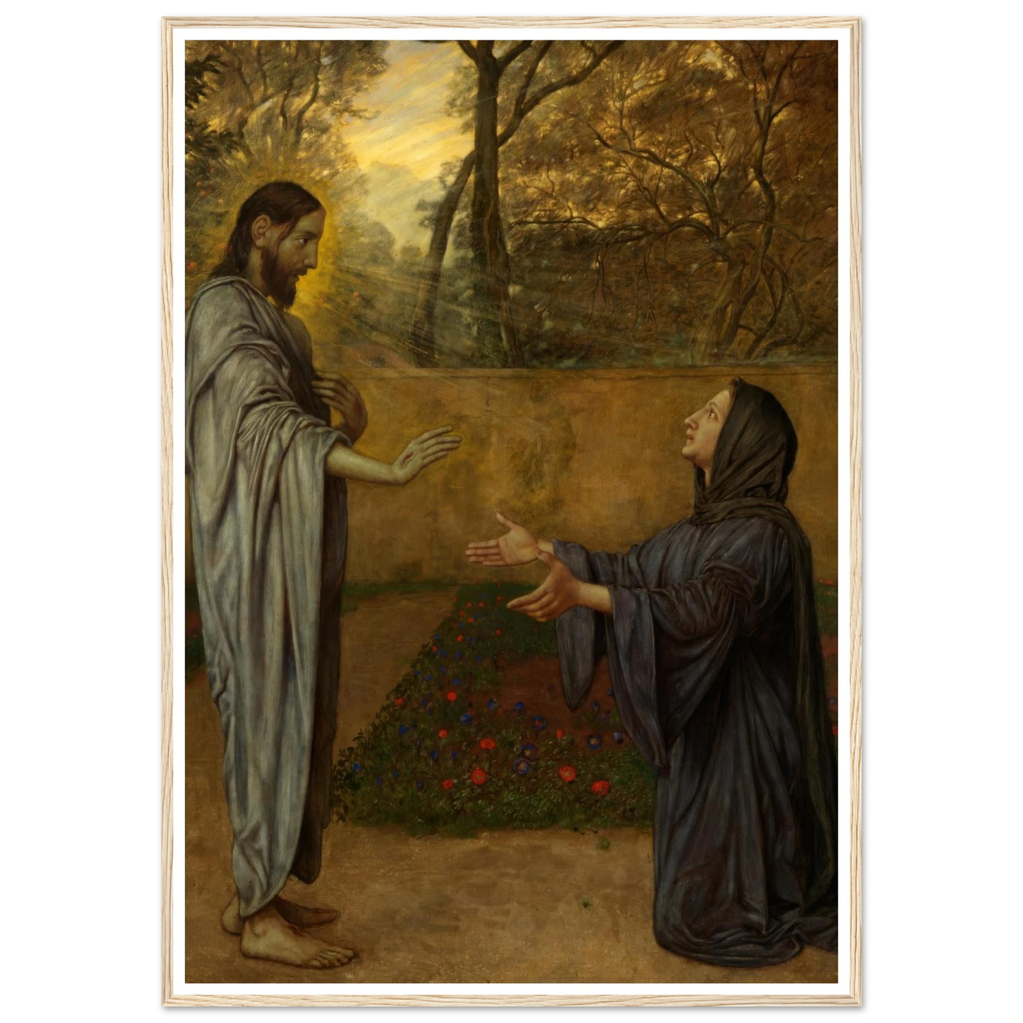 Christus als Gärtner (1901) Art Print | Hans Thoma - Framed Poster - 30x40 cm / 12x16″ - Black frame