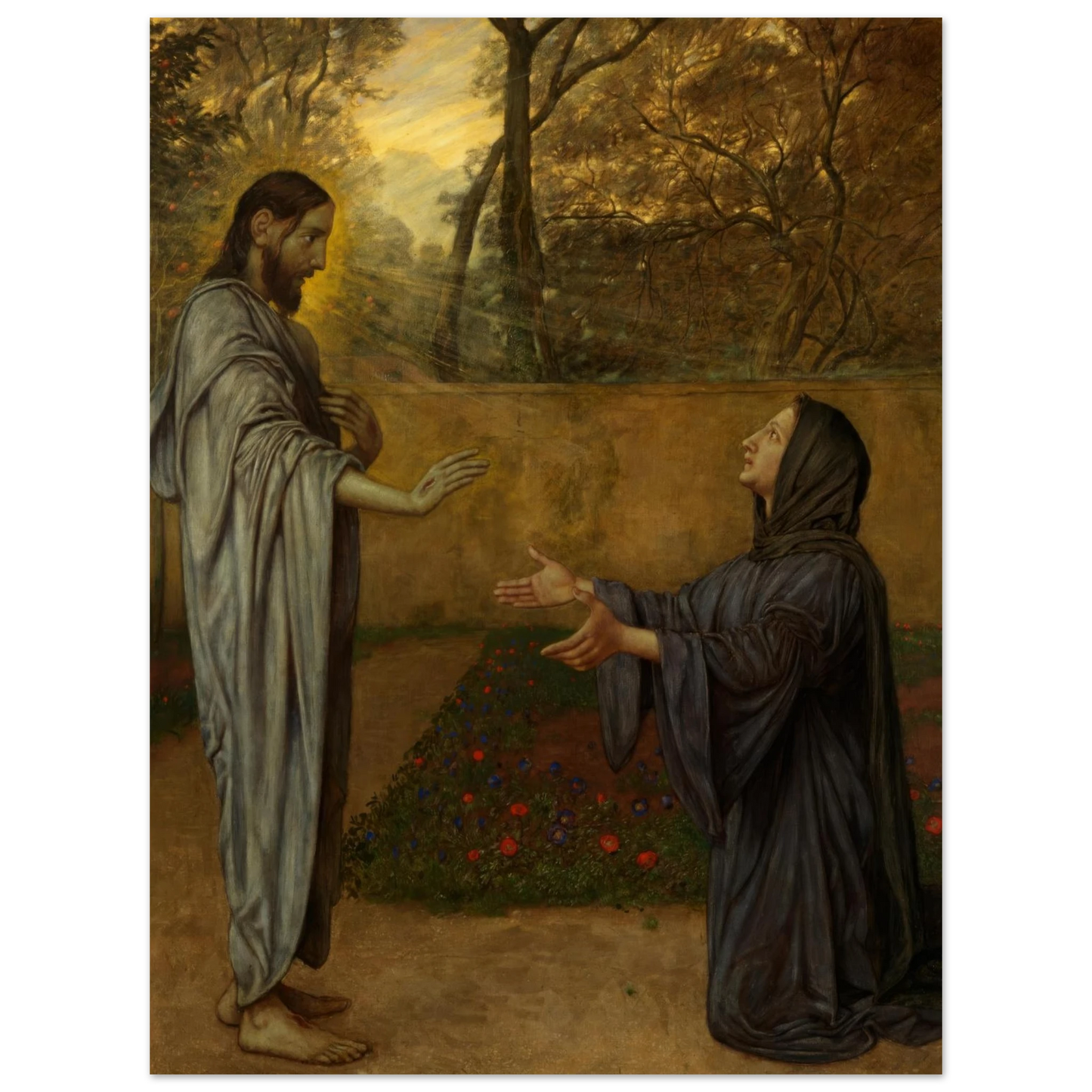 Christus als Gärtner (1901) Art Print | Hans Thoma - Framed Poster - 30x40 cm / 12x16″ - Black frame