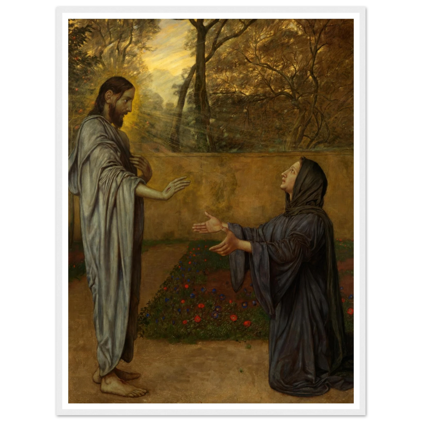 Christus als Gärtner (1901) Art Print | Hans Thoma - Framed Poster - 30x40 cm / 12x16″ - Black frame