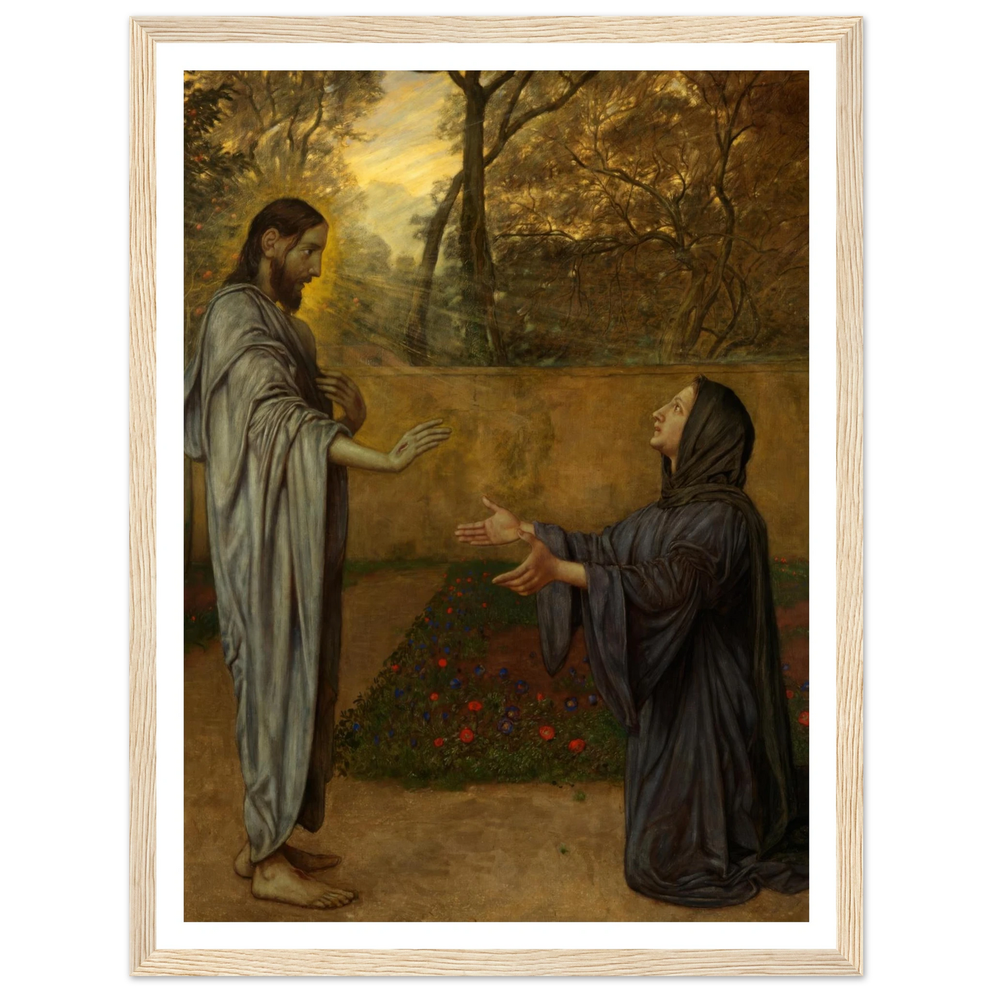 Christus als Gärtner (1901) Art Print | Hans Thoma - Framed Poster - 30x40 cm / 12x16″ - Black frame