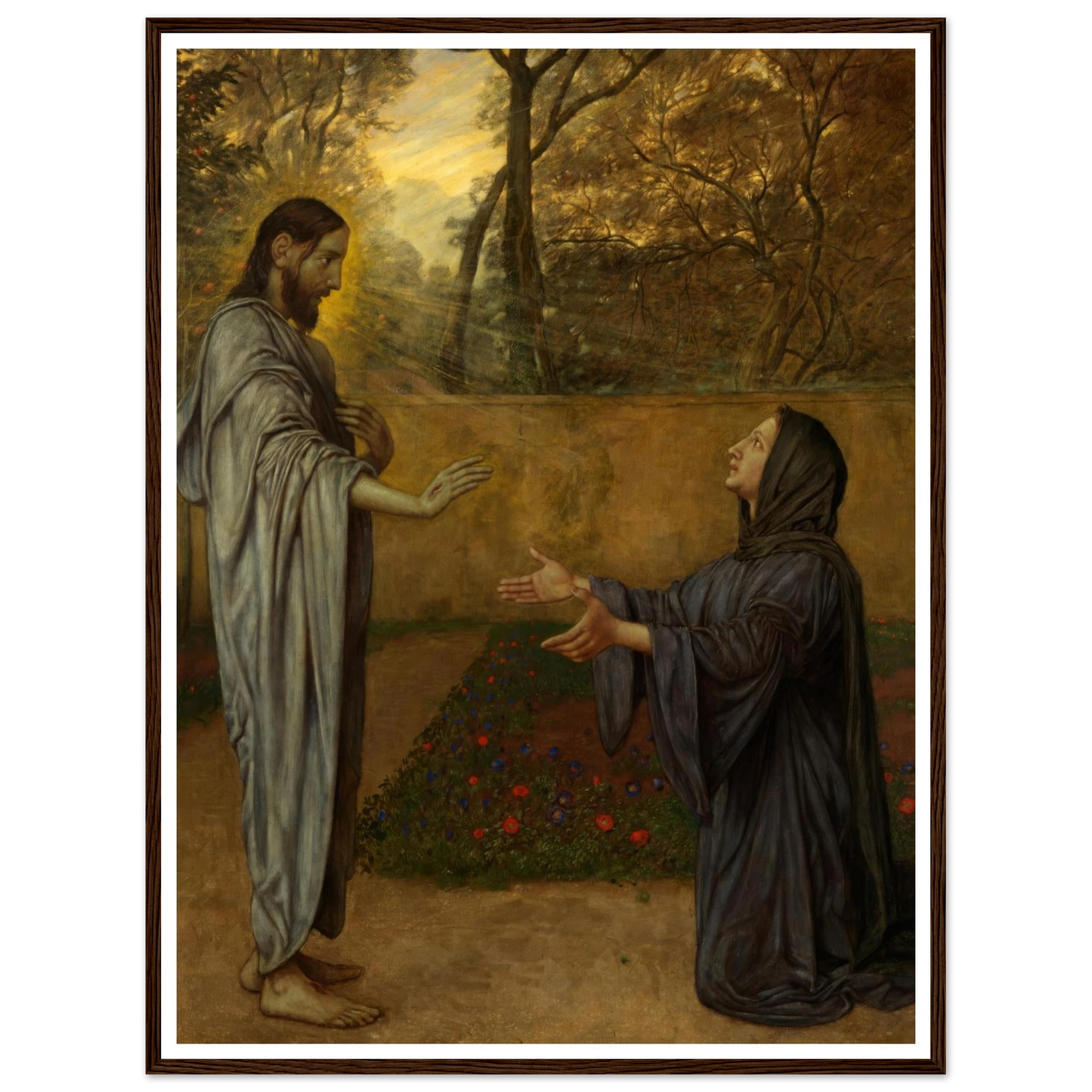 Christus als Gärtner (1901) Art Print | Hans Thoma - Framed Poster - 30x40 cm / 12x16″ - Black frame