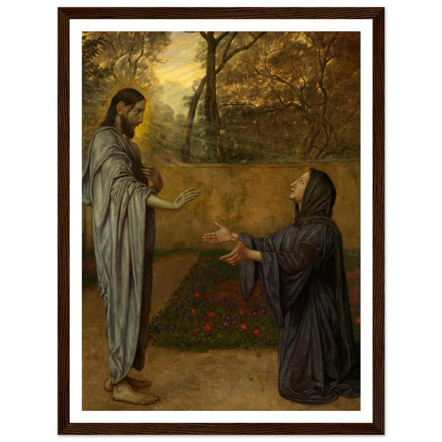 Christus als Gärtner (1901) Art Print | Hans Thoma - Framed Poster - 30x40 cm / 12x16″ - Black frame