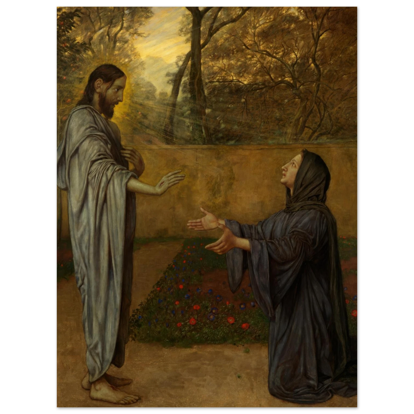 Christus als Gärtner (1901) Art Print | Hans Thoma - Framed Poster - 30x40 cm / 12x16″ - Black frame