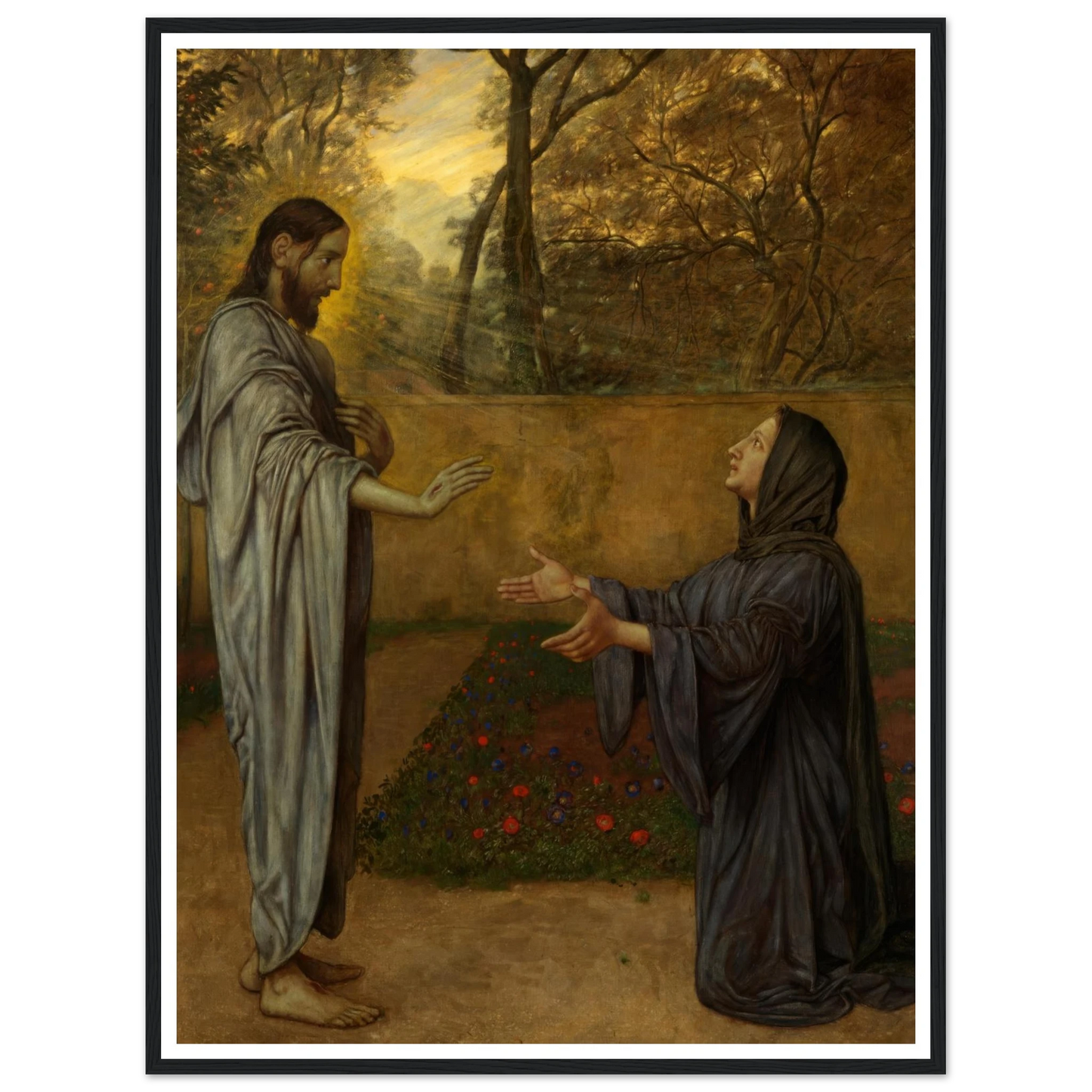 Christus als Gärtner (1901) Art Print | Hans Thoma - Framed Poster - 30x40 cm / 12x16″ - Black frame