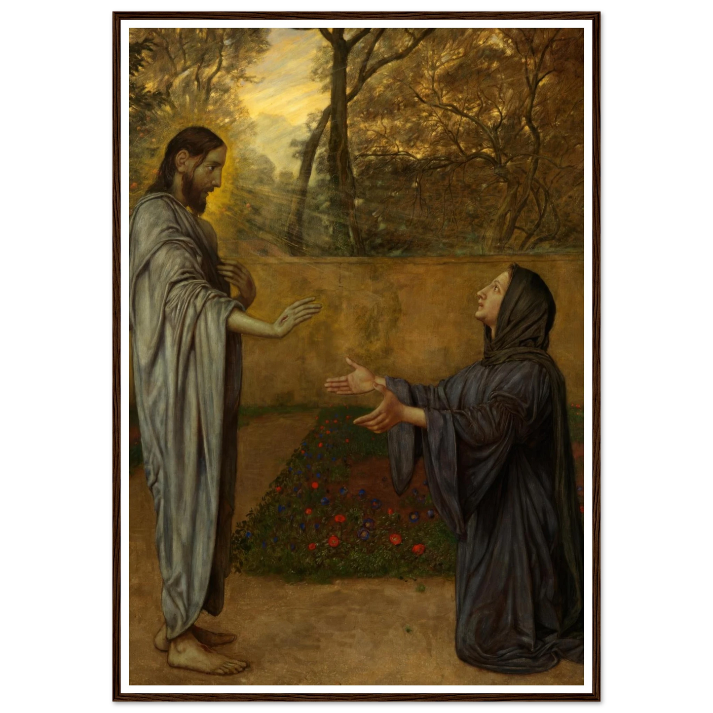 Christus als Gärtner (1901) Art Print | Hans Thoma - Framed Poster - 30x40 cm / 12x16″ - Black frame
