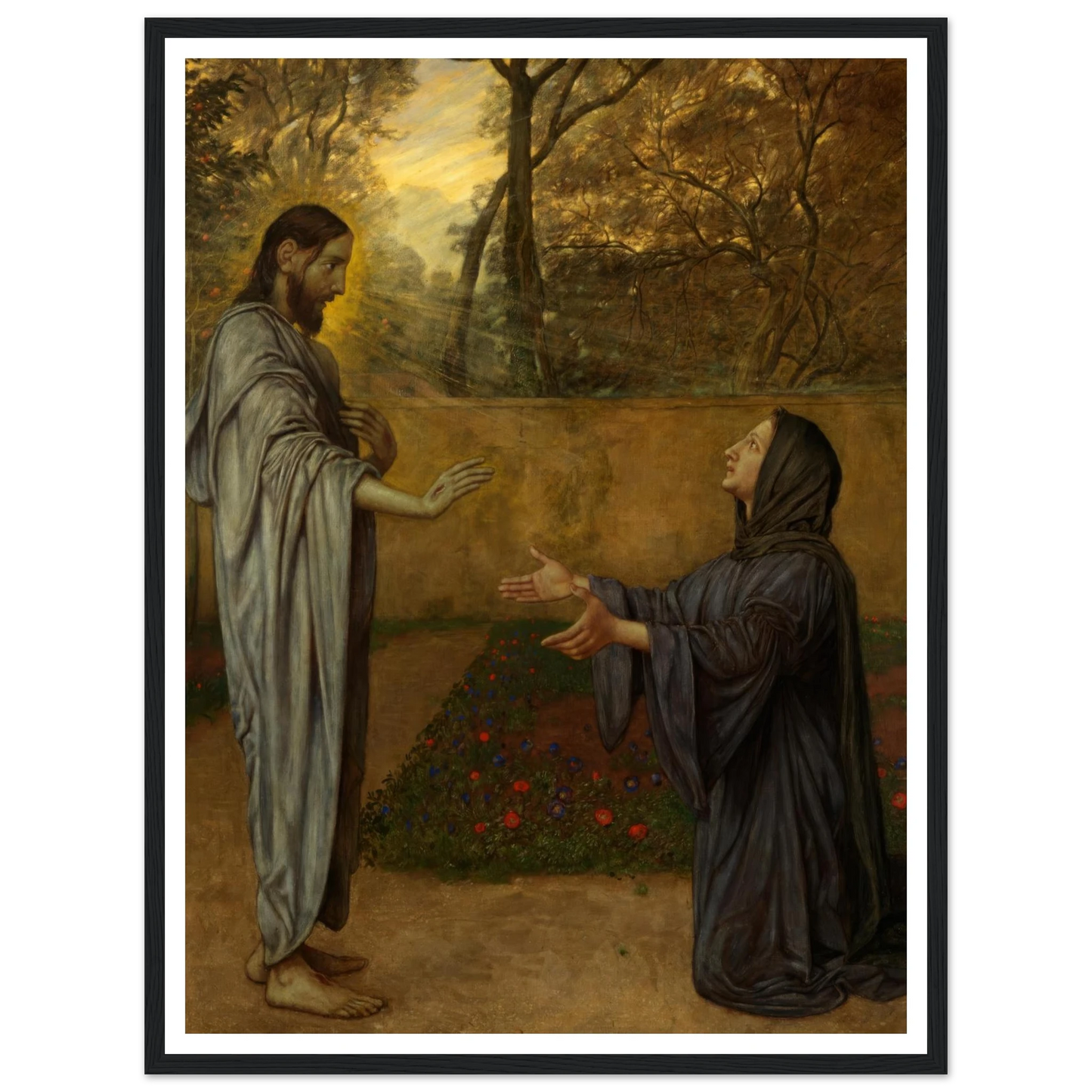 Christus als Gärtner (1901) Art Print | Hans Thoma - Framed Poster - 30x40 cm / 12x16″ - Black frame