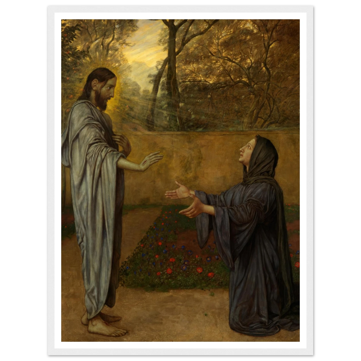 Christus als Gärtner (1901) Art Print | Hans Thoma - Framed Poster - 30x40 cm / 12x16″ - Black frame