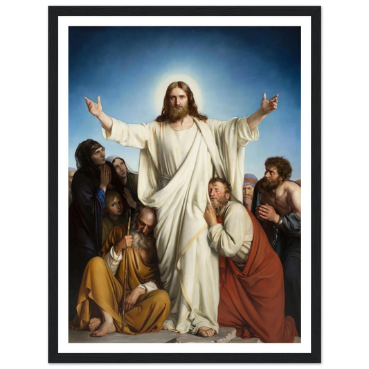 Christus Consolator (1881) Art Print | Carl Bloch - Framed Poster - 30x40 cm / 12x16″ - Black frame
