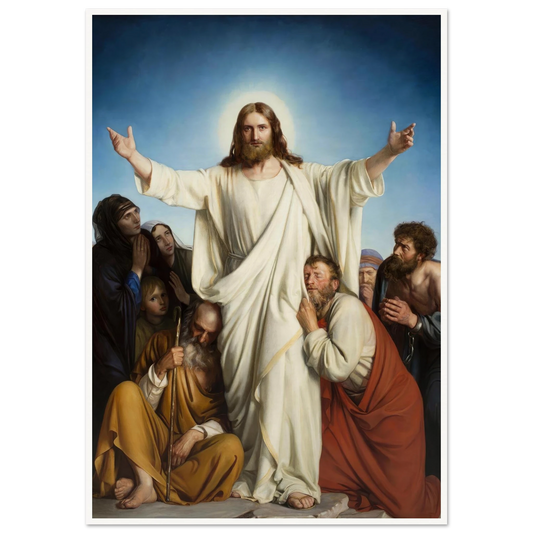 Christus Consolator (1881) Art Print | Carl Bloch - Framed Poster - 30x40 cm / 12x16″ - Black frame
