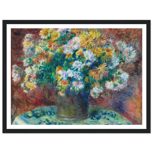 Chrysanthemums (1881) Art Print | Pierre Auguste Renoir - Framed Poster - 30x40 cm / 12x16″ - Black frame