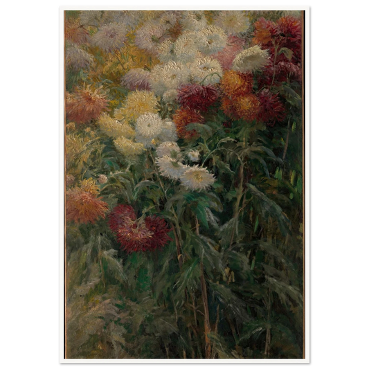 Chrysanthemums in the Garden at Petit-Gennevilliers (1893) Art Print | Gustave Caillebotte - Framed Poster - 30x40 cm / 12x16″ - Black frame