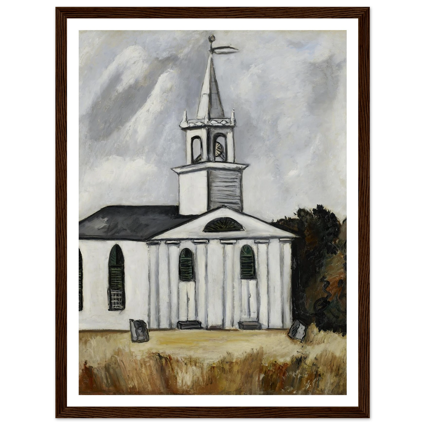 Church at Head Tide #2 (1938 - 1940) Art Print | Marsden Hartley - Framed Poster - 30x40 cm / 12x16″ - Black frame