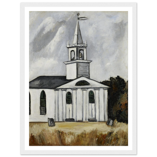 Church at Head Tide #2 (1938 - 1940) Art Print | Marsden Hartley - Framed Poster - 30x40 cm / 12x16″ - Black frame